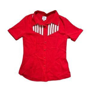 NWOT Bea & Dot by Mod Cloth Button Down Shirt Red White Size Medium